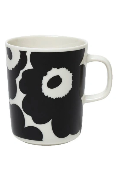 Shop Marimekko Unikko Stoneware Mug In White/ Black