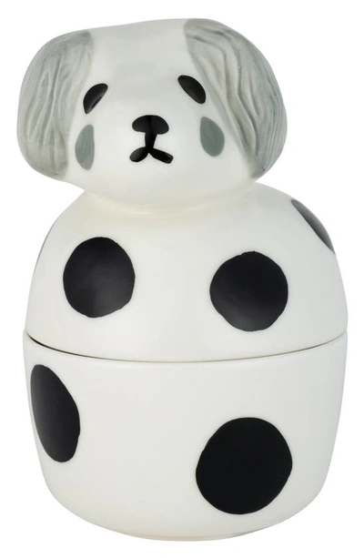 Marimekko Omppu Spotted Dog Collectible Jar In White/ Black/ Gray | ModeSens