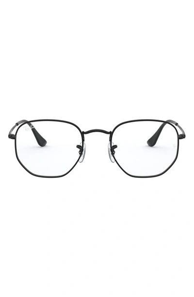 Shop Ray Ban Unisex 48mm Hexagonal Optical Glasses In Black