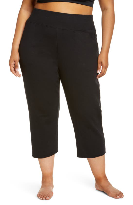 Nike Crop Fleece Yoga Pants In Black/ Dk Smoke Grey | ModeSens