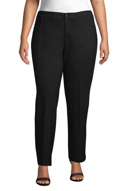 Anne Klein Compression Flare Leg Ponte Pants In Black