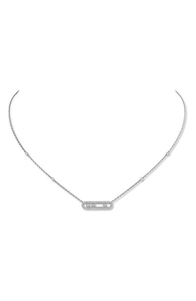 Shop Messika Baby Pavé Move Pendant Necklace In White Gold