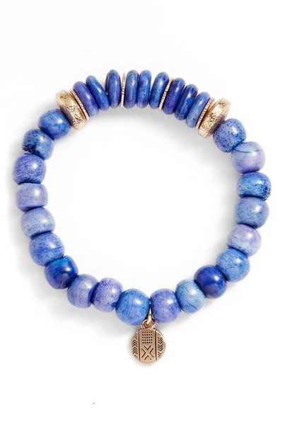 Shop Akola Beaded Stretch Bracelet In Cobalt