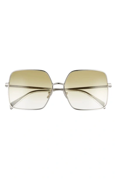 Shop Celine 60mm Gradient Square Sunglasses In Palladium/ Gradient Green