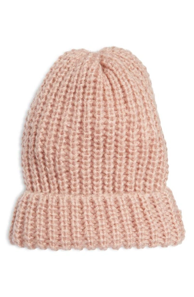 Shop Trouve Ribbed Cuff Beanie In Pink