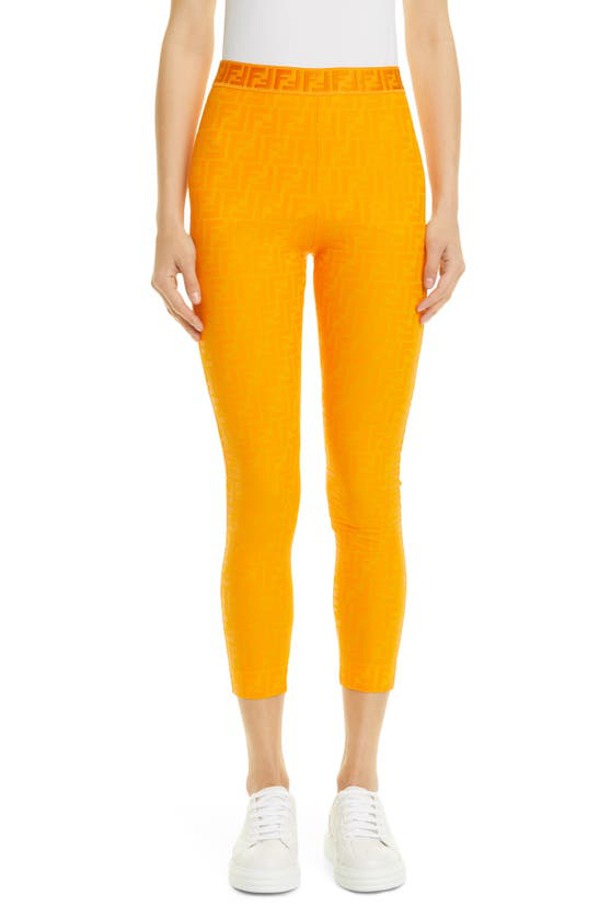 orange fendi leggings