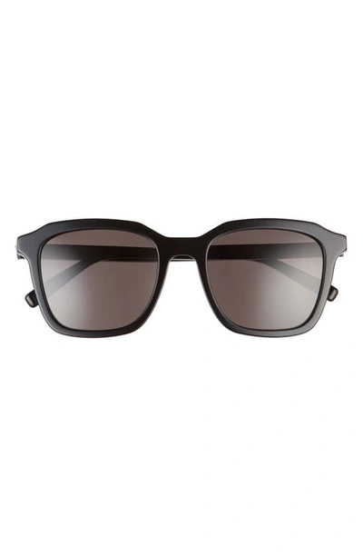 Shop Saint Laurent 53mm Square Sunglasses In Black/ Black