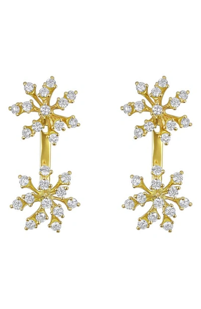 Shop Hueb Luminus Diamond Linear Drop Earrings In Yellow Gold