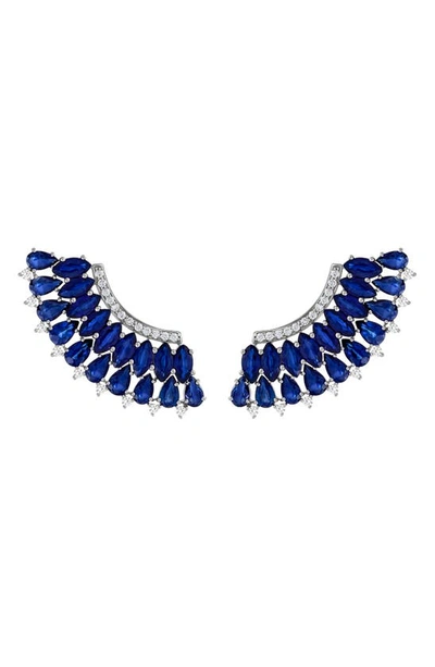 Shop Hueb Mirage Sapphire Earrings In White Gold