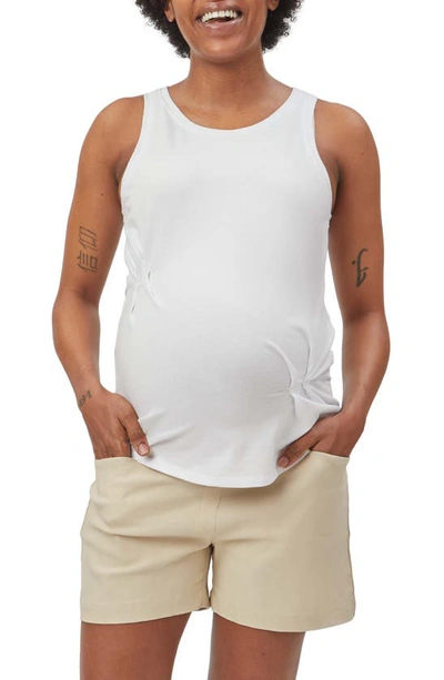 Shop Stowaway Collection Pleated Maternity Tank In White
