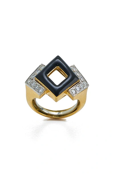 Shop David Webb Motif Ring In Yellow Gold