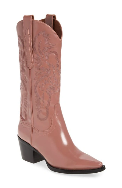 Shop Jeffrey Campbell Dagget Western Boot In Pink Leather