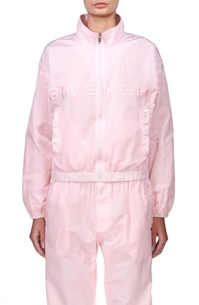 Shop Givenchy Embroidered Logo Track Jacket In Light Pink