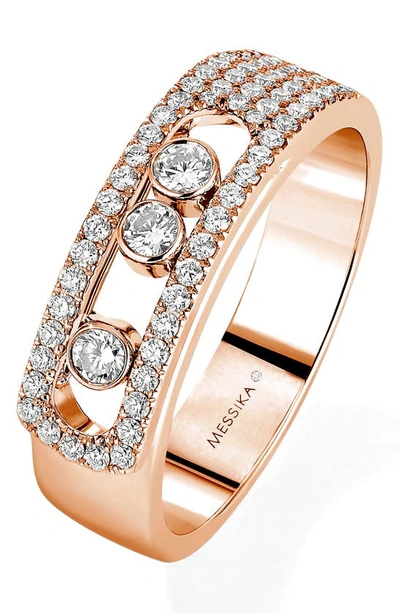 Shop Messika Move Noa Diamond Ring In Rose Gold/ Diamond