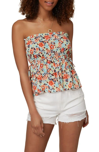 Shop O'neill Floral Strapless Top In Multi Colored