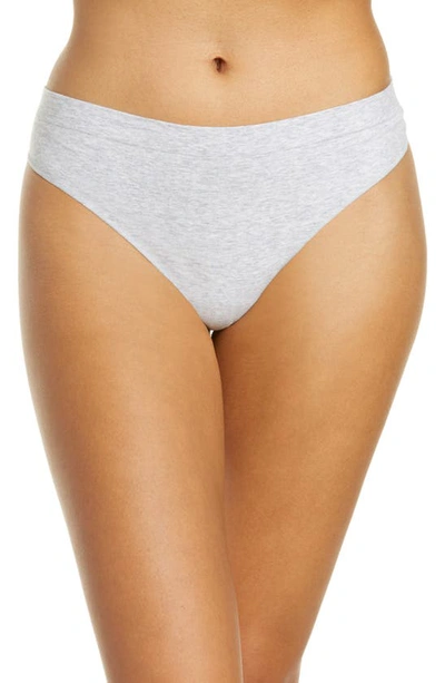 Shop On Gossamer Cabana Cotton Seamless Thong In Heather Gray