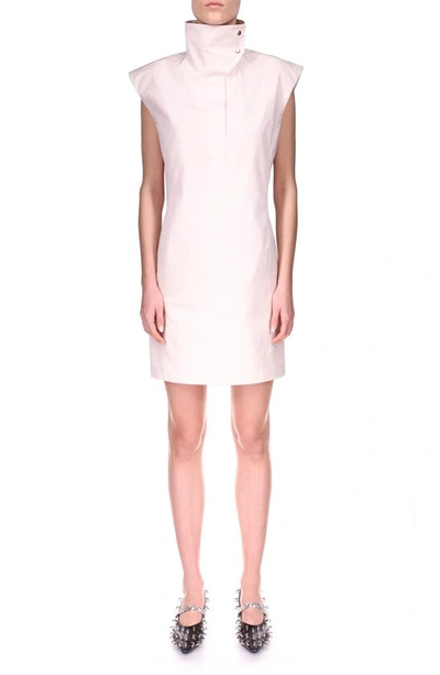 Shop Givenchy High Collar Sleeveless Cotton Dress In White