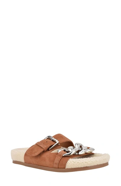 Shop Marc Fisher Ltd Fresno Slide Sandal In Natural Suede