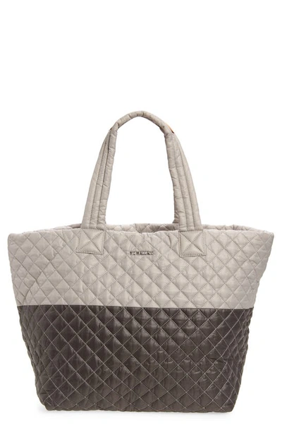 Shop Mz Wallace Medium Metro Quilted Nylon Tote In Gull Gray