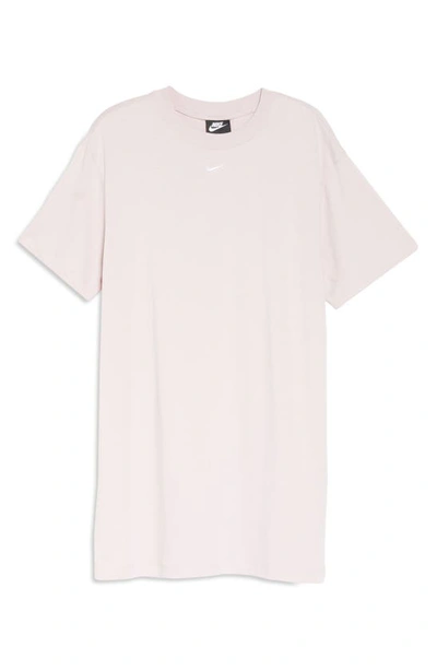 Shop Nike Sportswear Essential T-shirt Dress In Champagne/ White