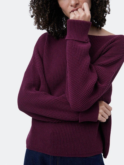Shop French Connection Millie Mozart Waffle Knit In Berry Blush
