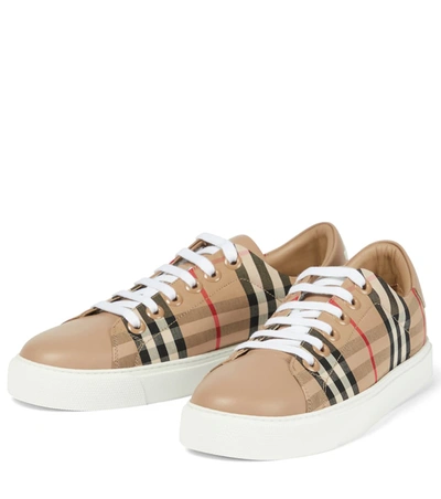 Shop Burberry Vintage Check Sneakers In 米色