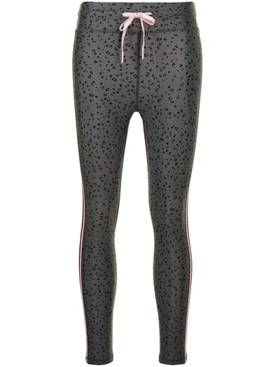 Shop The Upside Teeny Leopard-print Cropped Yoga Pants In Grün