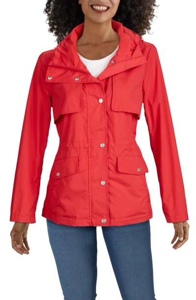Shop Cole Haan Packable Raincoat In Red