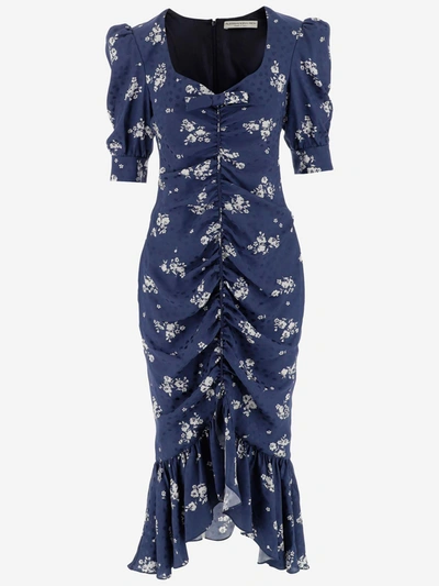 Shop Alessandra Rich Dresses In Blue Navy White