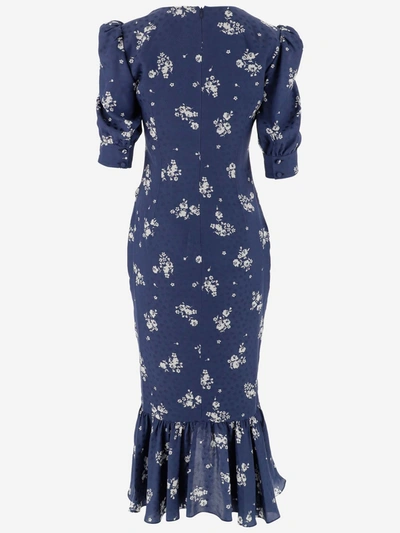 Shop Alessandra Rich Dresses In Blue Navy White