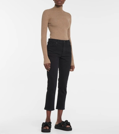 Shop Slvrlake Lou Lou Mid-rise Slim Jeans In Black