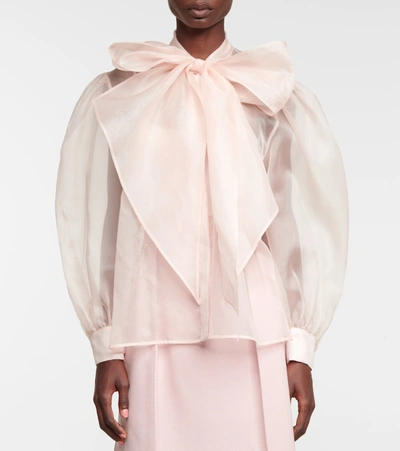 Shop Max Mara Unione Organza Blouse In Pink