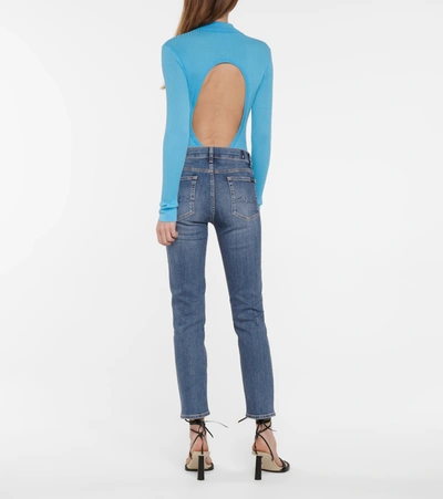 Shop 7 For All Mankind Roxanne High-rise Slim Jeans In Blue