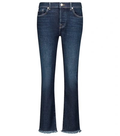 Shop 7 For All Mankind Asher Luxe Mid-rise Jeans In Blue