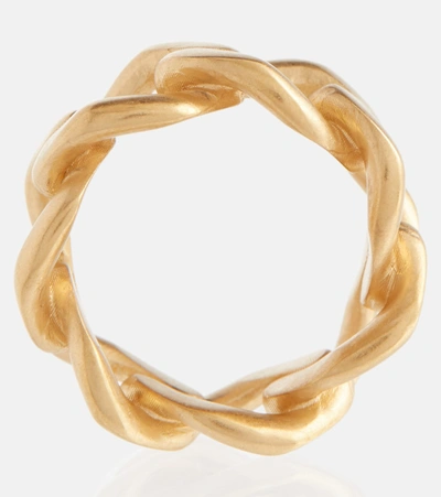 Shop Maison Margiela Chain Sterling Silver Ring In Gold