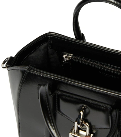 Shop Givenchy Antigona Lock Mini Leather Tote In Black