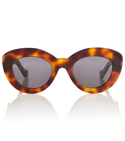 Shop Loewe Anagram Cat-eye Sunglasses In Shiny Havana/smoke
