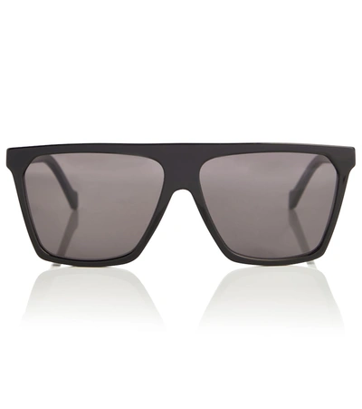 Shop Loewe Mask Flat-brow Acetate Sunglasses In Black