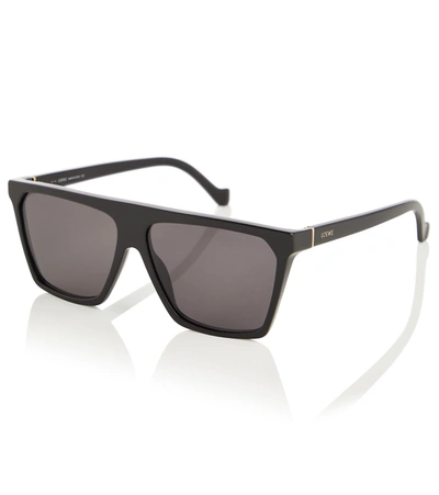 Shop Loewe Mask Flat-brow Acetate Sunglasses In Black