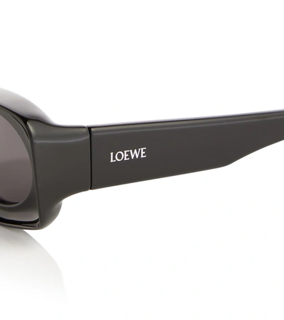 Loewe Logo Polished Super-large Frame Sunglasses In Black