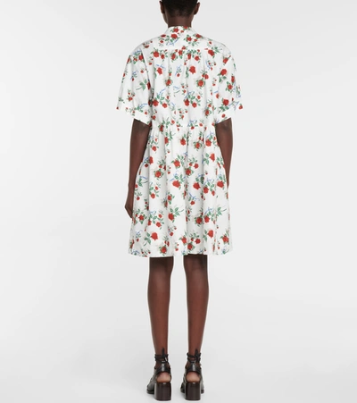 Shop See By Chloé Floral Cotton Minidress In Multicolor White 1