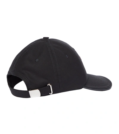 Shop Burberry Cotton Canvas Baseball Cap In Black