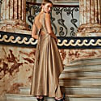 Shop Guardi Aurelie Silk Asymmetrical Maxi Dress
