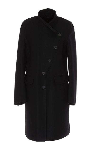 Shop Ann Demeulemeester Asymmetric Buttoned Coat In Black