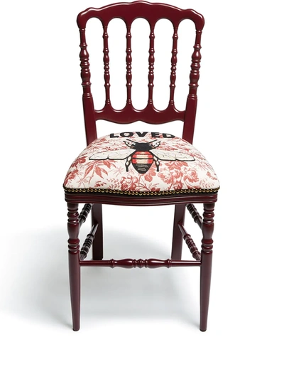 Shop Gucci Francesina Bee-embroidered Chair In Rot