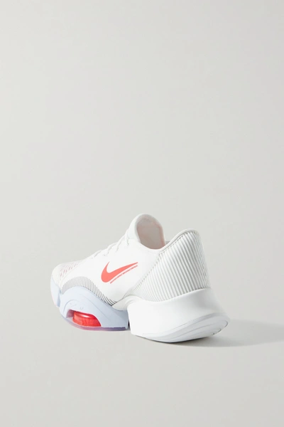Nike Air Zoom Superrep 2 Rubber-trimmed Ribbed-knit And Neoprene Sneakers  In Summit White,bright Crimson | ModeSens