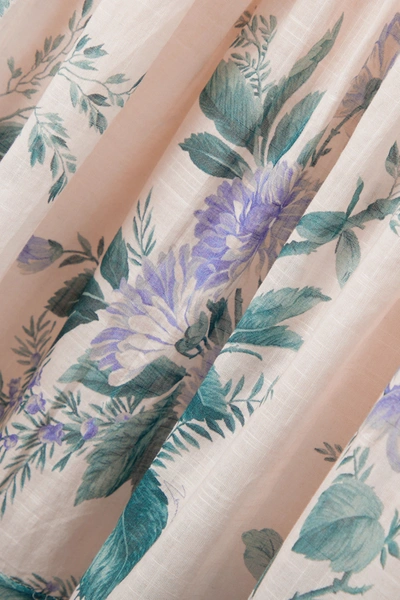 Shop Zimmermann Cassia Floral-print Cotton-voile Midi Dress In Cream
