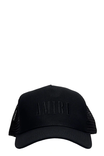 Shop Amiri Hats In Black Cotton