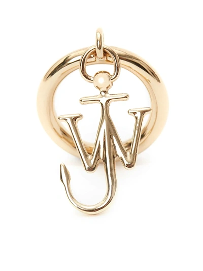 Shop Jw Anderson Jw Anchor Charm Ring In Gold