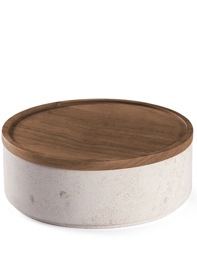 Shop Salvatori Pietra Small Marbled Container In Nude